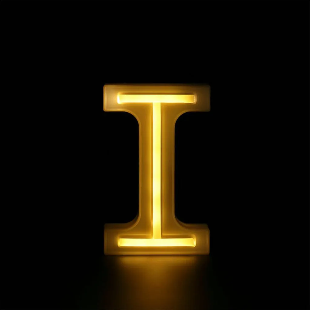 LED USB Letter Lights Light Up White Plastic Letters Standing Hanging A-Z symbol decorative letters holiday led night lights