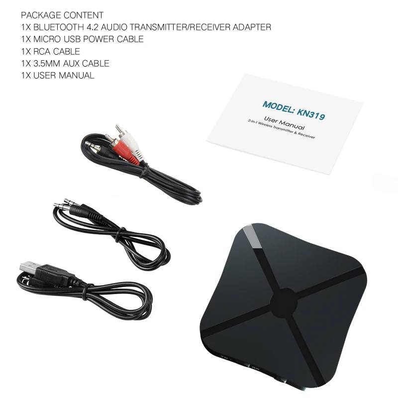 Bluetooth Wireless2 в 1 Bluetooth 4,2 приемника и передатчика адаптер аудио с 3,5 мм AUX аудио для дома ТВ MP3 PC