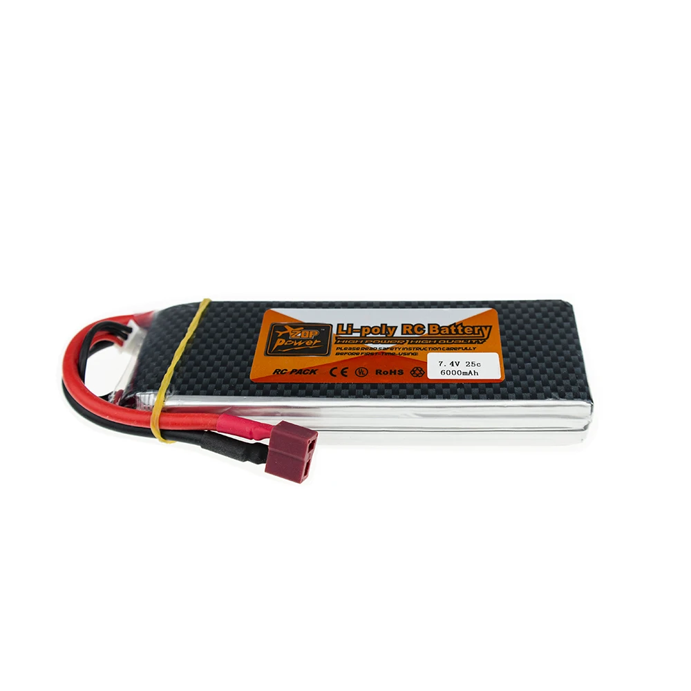 ZOP Lipo Батарея 7,4 В 6000 мАч 25C 2 s T XT60 с Smart Зарядное устройство набор для Радиоуправляемый Дрон модели вертолеты Самолеты автомобили лодка Batteria
