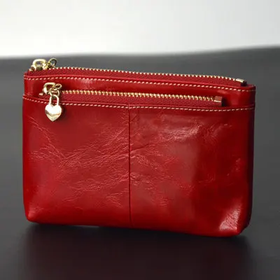 red wine Wallet Модные мини Зажимы для денег, женский клатч из натуральной кожи, тонкий кошелек, бизнес-держатель для карт, денег, карт, карман, автомобильный чехол для ключей Carteira - Цвет: red wine Wallet