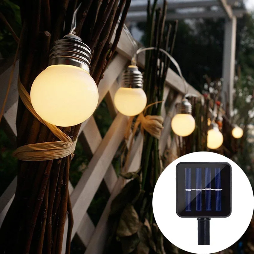 Us 5 99 25 Off Solar Globe String Lights G50 10 20 30 Led Outdoor Waterproof Garden Ball Fairy Light For Home Party Wedding In