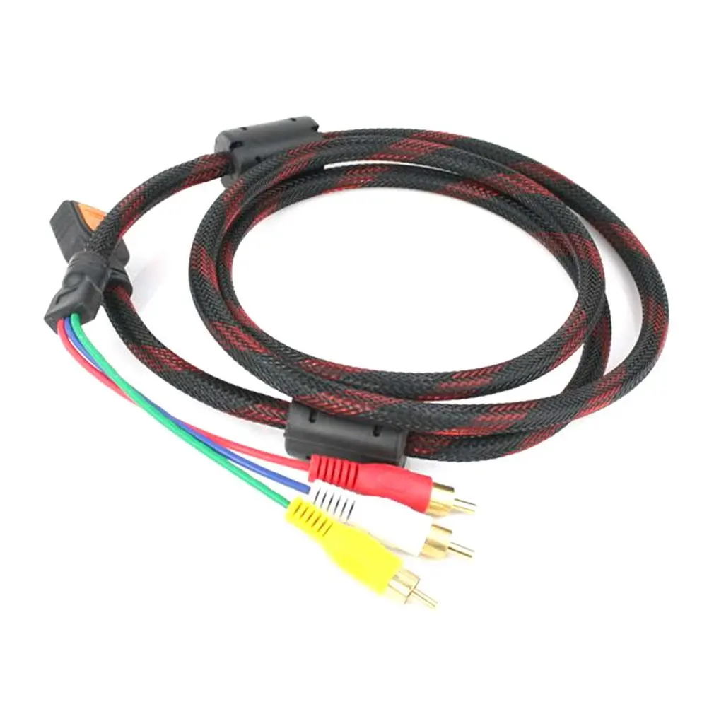 1,5 M HDMI-Male to 3 RCA(красный+ желтый+ белый) Видео Аудио AV адаптер для кабельного шнура для домашнего цифрового ТВ высокой четкости