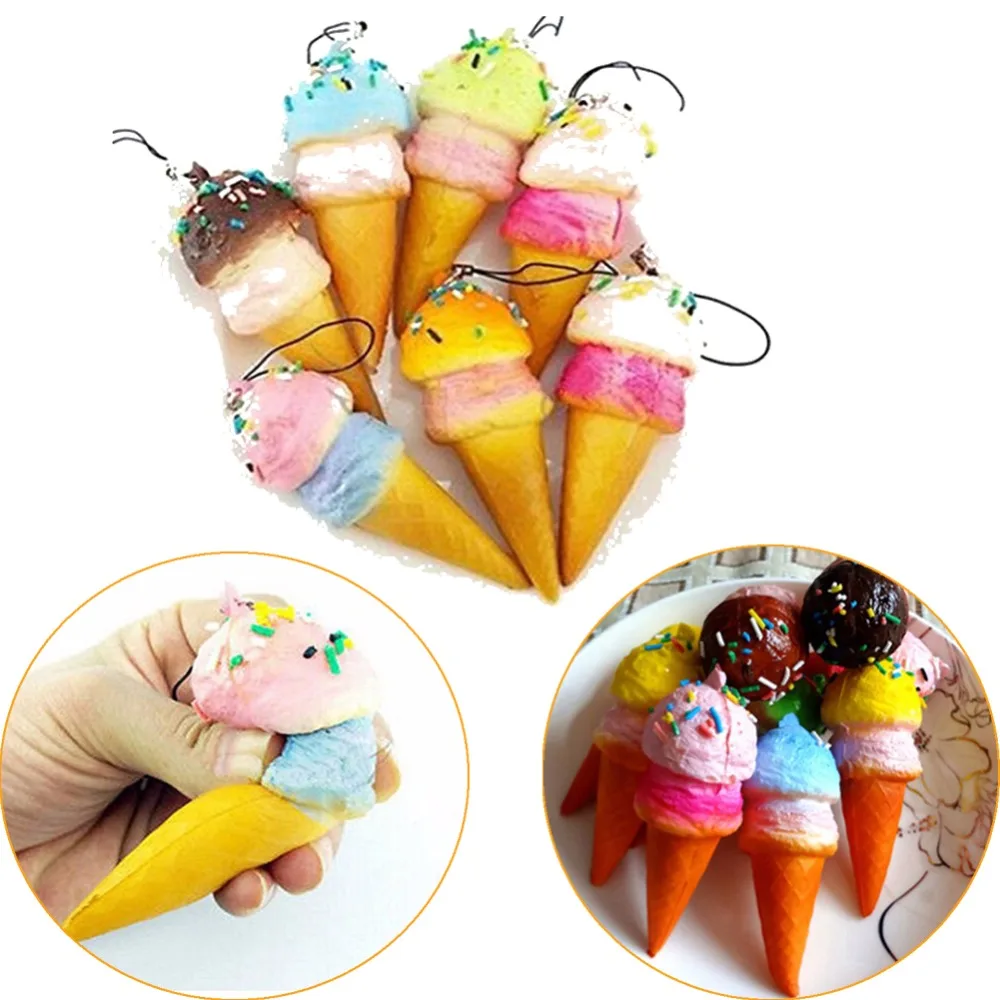 1pc Cute Soft Jumbo Ice Cream Kitchen Playhouse Toys Bread Scented