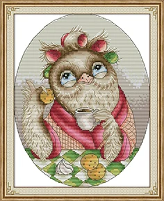 Owl 7 NKF милая сова, крест, Набор для вышивания 11CT 14CT, Китайская вышивка крестиком, Набор для вышивания, для домашнего декора - Цвет: Owl 7