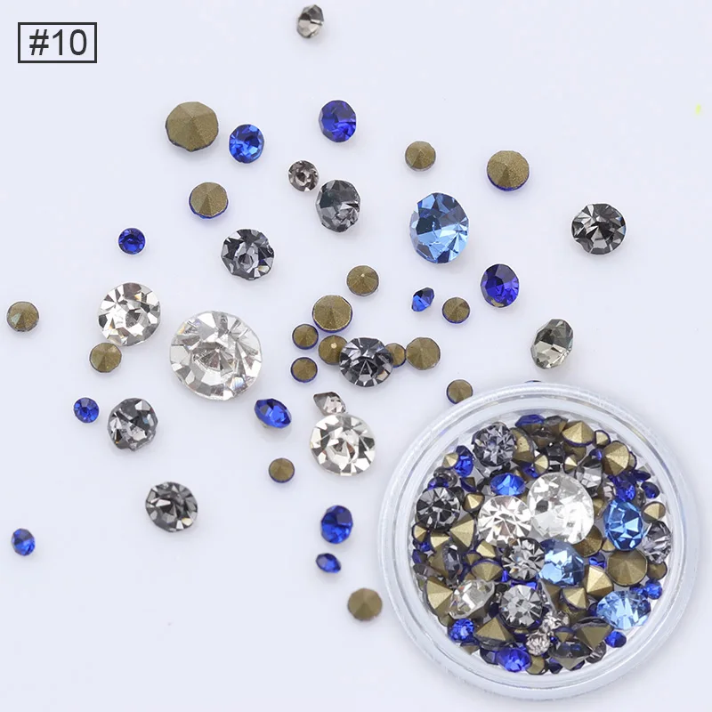Nail Rhinestones 3D Tips Accessories Mixed Size Irregular Mini Beads Nail Art Decorations Manicure Tools DIY Design - Color: 10.1