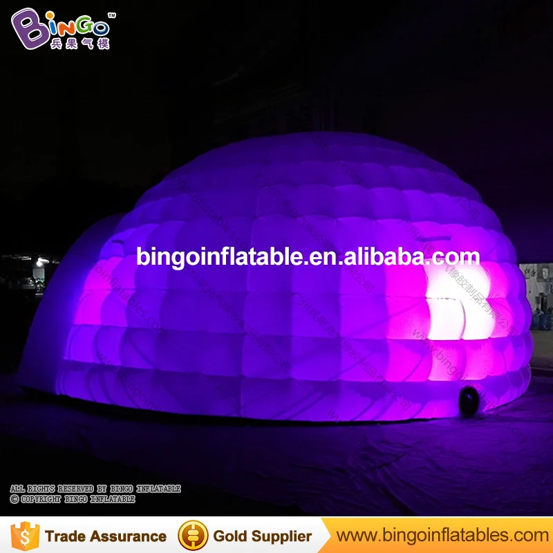  Free shipping 5meter diameter Color changing LED lighted inflatable dome tent/ igloo tent/ inflatab