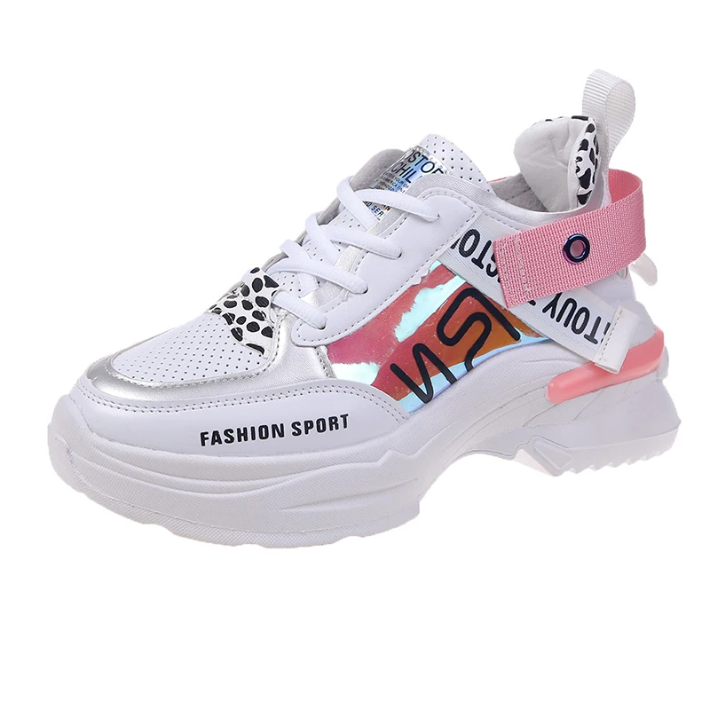 Стильные женские кроссовки для бега, увеличивающие рост 6 см, INS ulza кроссовки Harajuku, амортизирующая платформа, дышащая женская спортивная обувь - Цвет: pink 8208