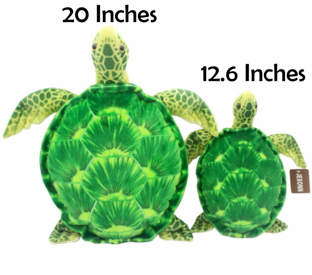Jesonn Realistic Soft Stuffed Marine Animals Toy Turtle Plush for Kids' Pillow 