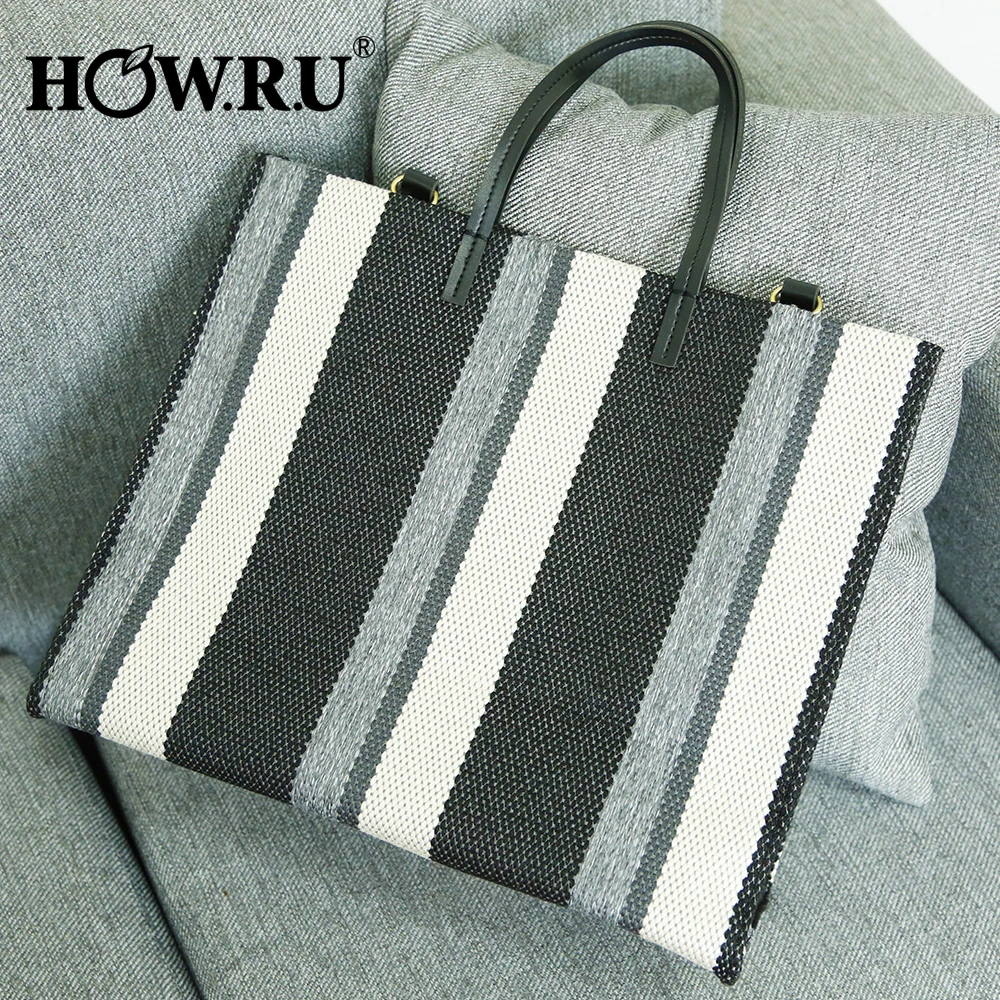 

HOW.R.U Large Tote Bags for Women Good Quality PVC Cotton Linen Large Shopping Bag 2019 Casual Totes Summer Beach Shoulder Bag
