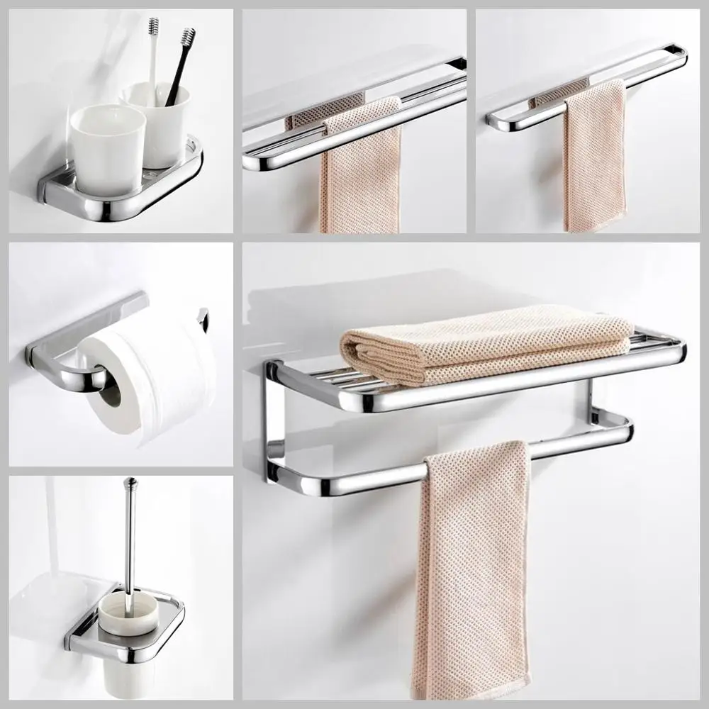 

Square Bathroom Accessories Toilet Paper Holder Soap Holder Towel Shelf Robe Hook Toilet Brush Holder Tumble Holder EL2100C