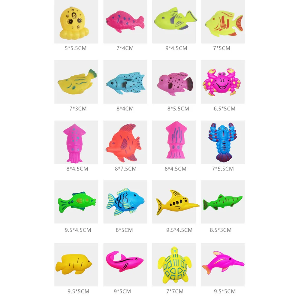 

80Pcs Magnetic Fishing Pool Beach Toy Set Educational Toy with Basket for Children
