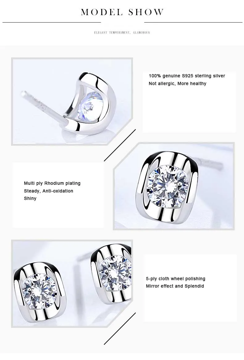 6 silver earrings for women