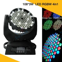 2 шт./лот 108*3 Вт светодиодный движущаяся голова светильник Movinghead RGBW 4в1 светодиодная моющаяся движущаяся головка Dj светильник