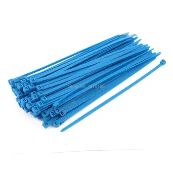 

5mm x 200mm Self Locking Nylon Cable Ties Heavy Industrial Wire Zip Ties Blue 100pcs