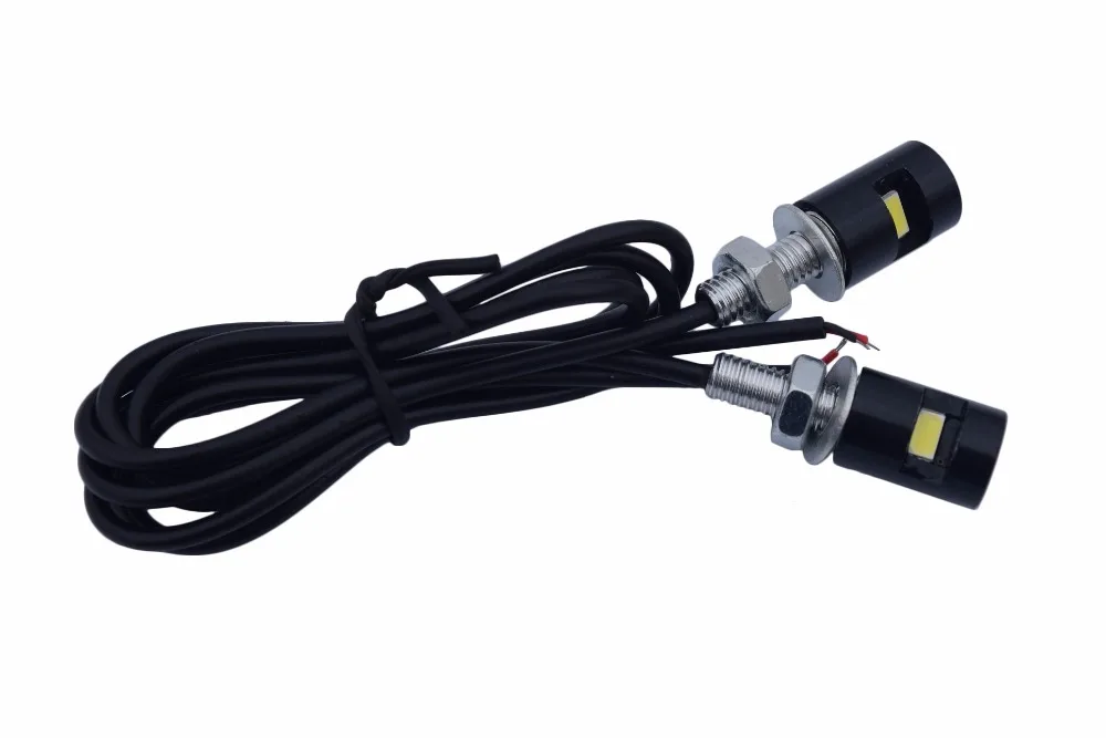 

2p'c'sx White Eagle Eye LED SMD Motorcycle Car License Number Plate Screw Bolt Light