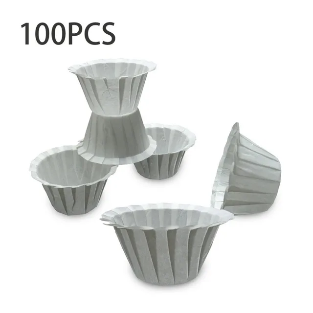 Cheap 100Pcs/Lot Disposable Coffee Filter Paper Cups Multifunction Strainer For Coffee Machine Cake Cup Coffee Paper Bowl