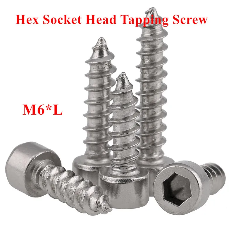 20pcs M6 Hex socket cap head self tapping screw Model Screws M6*16/20