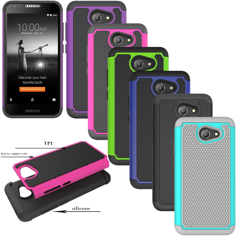 Dual Layer Hybrid Armor Case Soft Rubber & Hard PC Back