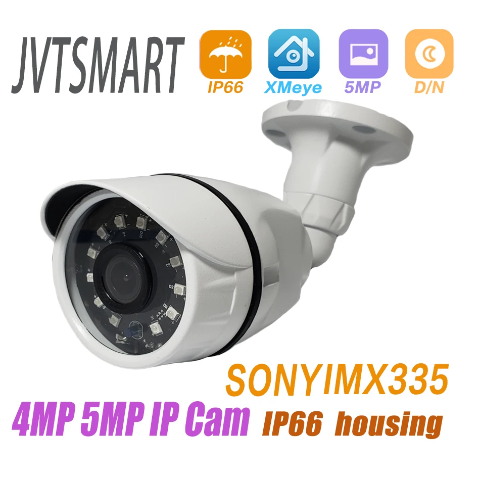 Jvtsmart H.265 IP камера 1080P 4mp 5mp 2 8 мм 3 6 ONVIF P2P 48 в poe RTSP сеть ipcam Металл XMEye 12 В наблюдения xm