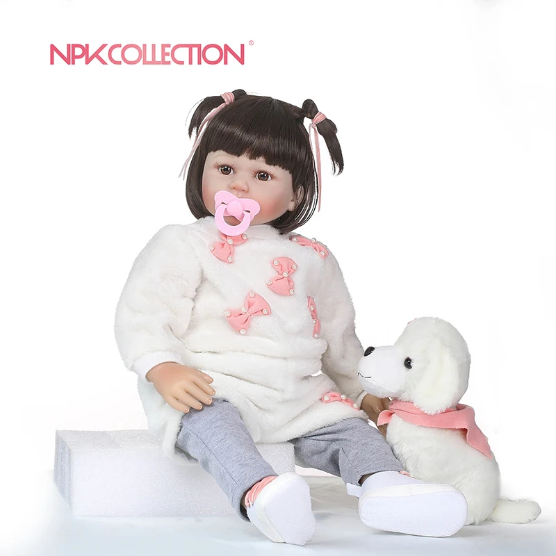 

NPKCOLLECTION Silicone Reborn Baby Doll Playmate Gift For Girls 58cm Baby Doll Alive Soft Toys For Bouquets Doll Bebes Reborn