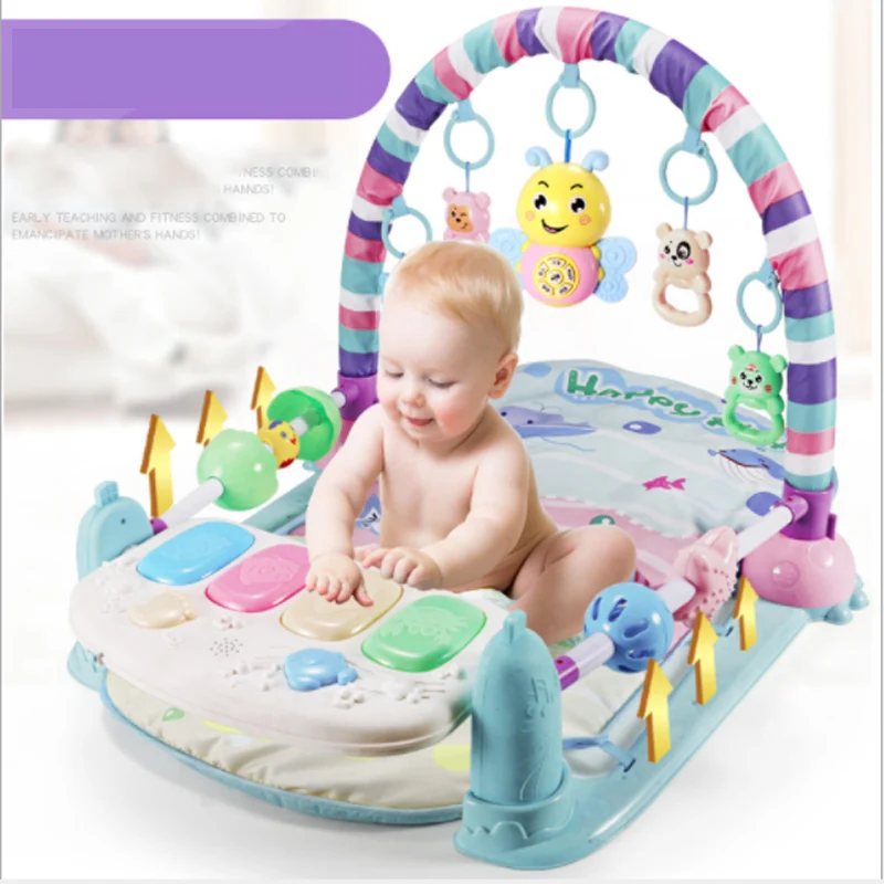 Новорожденный детская педаль фортепиано стойка для фитнеса детская музыкальная игра одеяло развивающие игрушки 3-6-12 месяцев