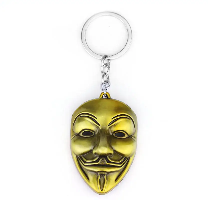 MQCHUN 2018 Высокое качество детских V for Vendetta брелок анонимная Маска Гая MetalCar для