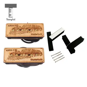 

Set of 2 Maple Alnico V Feather Pattern Guitar Soapbar Pickup Neck/Bridge for Electric Guitar Parts 50mm, 52mm
