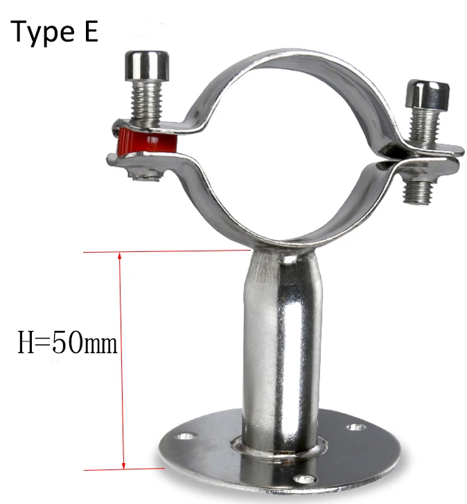 1/" до 4" SS304 Трубная вешалка кронштейн из нержавеющей стали зажим для труб с Опорной пластиной зажим 15-102 мм