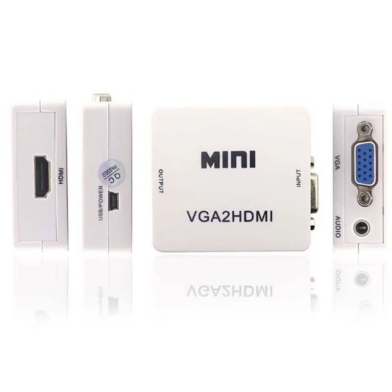 HD 1080P Мини преобразователь из VGA в HDMI с аудио VGA2HDMI аудио разъем адаптера для проектора ПК ноутбук к HDTV