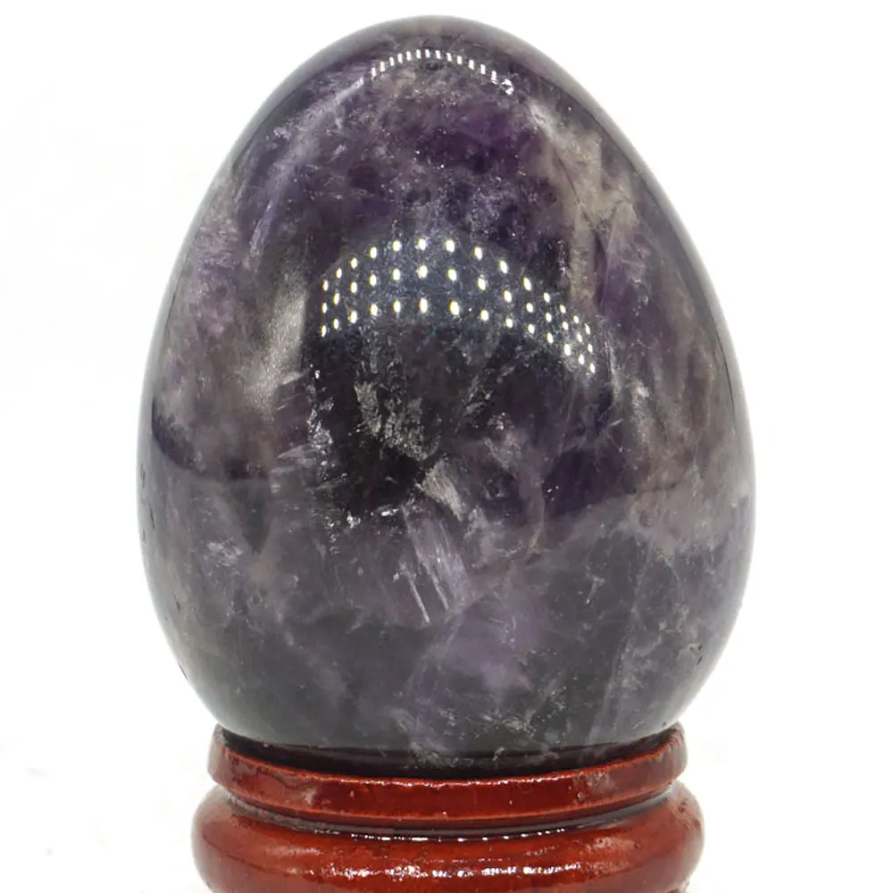 34x45 мм натуральный драгоценный камень аметистовый шар яйцо Исцеление Рейки ремесла камень массаж палец упражнения