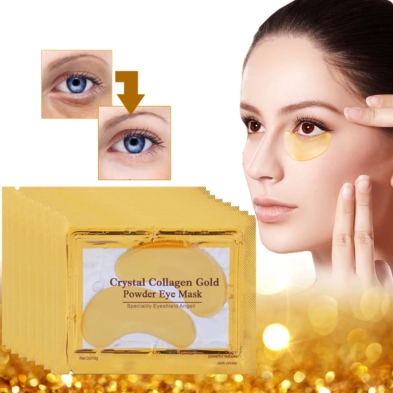 20pcs=10packs Gold Crystal Collagen Eye Mask Anti Aging Skin Care Eye