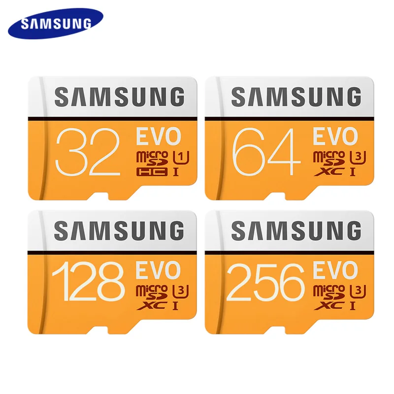 SAMSUNG Memory Card EVO 256GB 128G 64GB High Speed 100 MB/S Micro SD