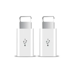 2 шт. Micro USB Женский 8-контактный разъем адаптер для iPhone X XS Max XR 5 5S 6 6S 7 8 Plus Кабель для зарядки телефона конвертер