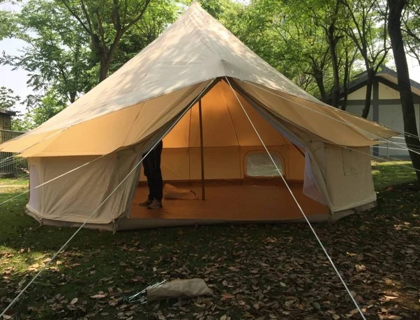 Glamping праздник 4 сезон водонепроницаемый холст ткань Колокольчик палатка для famliy кемпинг