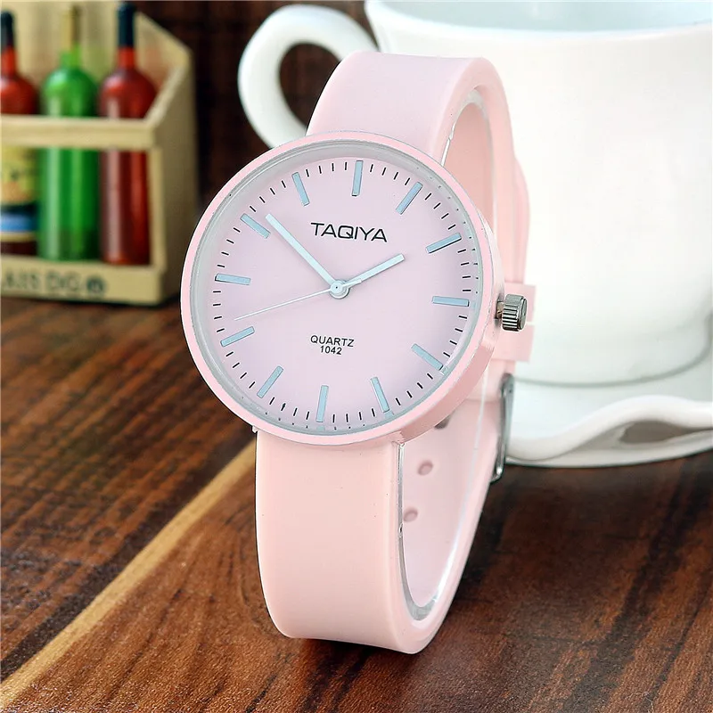 

Designer Luxury Brand TAQIYA Silicone Female Watch Women Simple Quartz Ladies Watch Suitable for 4-16 Years Old Gift Clock Time
