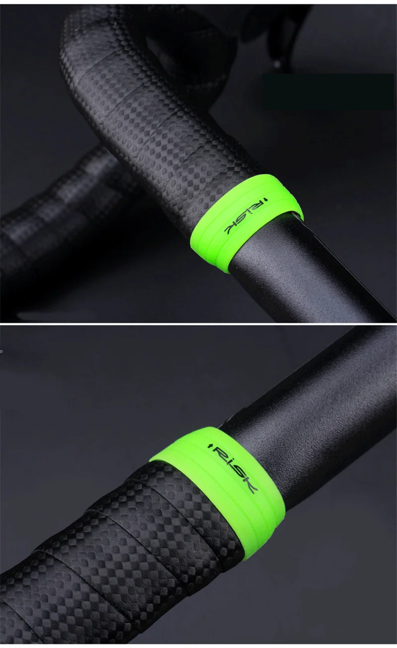 RISK 1 пара велосипедная лента для руля фиксированное кольцо резиновый Анти-пропуск дорожный велосипед заглушки для руля лента
