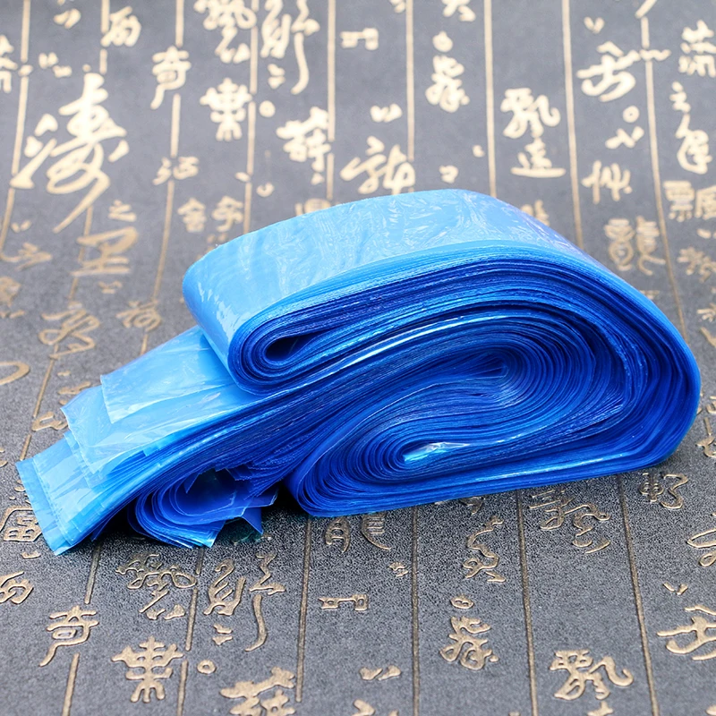 

Tattoo Clip Cord Bag Blue Plastic Clip Cord Bag Disposable Clip Cord Accessory 100pcs/bag TA1172