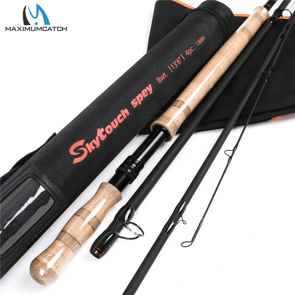 

Maximumcatch High Grade SkyTouch Switch&Spey Fly Fishing Rod 11ft 6-9wt 30T+40T Carbon Fiber Fast Action Fly Rod with Spare Butt
