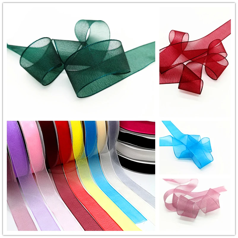 

5 Yards 1" 25mm Ribbon Wedding Party Decoration Handmade Organza Ribbon Gift Wrapping Hair Bows DIY Christmas Ribbon #SD