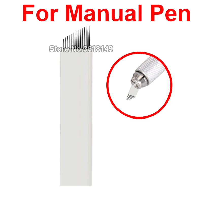 

50Pcs Microblading Needles 12 Flex for Permenent Makeup Tattoo Needle 12 Lamina Agulhas Tebori Blade for Manual Eyebrow Pen Lip