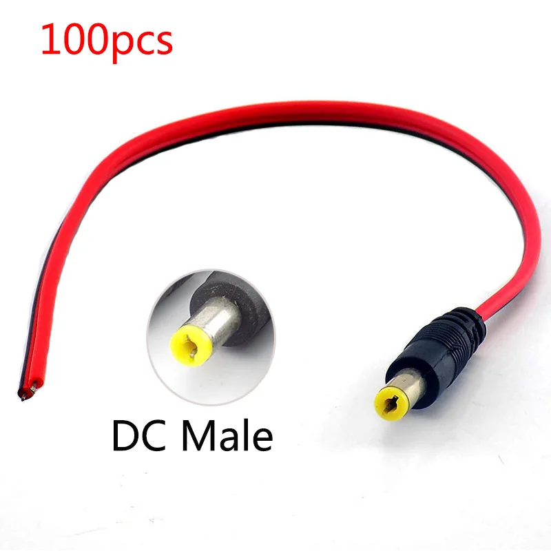 

CCTV Camera Security System DC Male Extension Cable Connectors Plug Cable Strip LED DC Power 2.1*5.5mm Plug Adaptor Length 26cm
