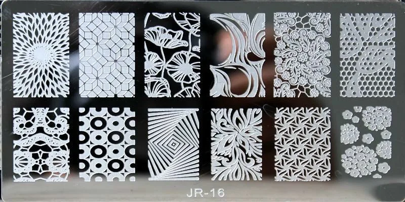 

##0016- 6*12CM Nail Art Image Printing Beauty Designs JR 16 Nails Stamping Plates Nail Art Polish Templates -Floral,Flowers, 16