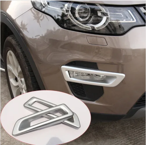 

2pcs Chrome For Land Rover Discovery Sport ABS Gloss Black Front Fog Lamp Cover Strips Trim 2015 2016 2017