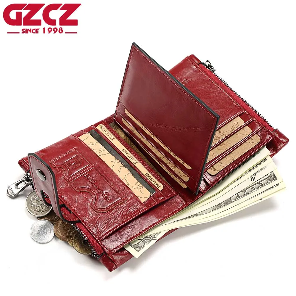 

Genuine Leather Women Wallet Female Fashion Mini Walet Card Holder Luxury Brand Woman Purse Zipper Design Ladies Vallet