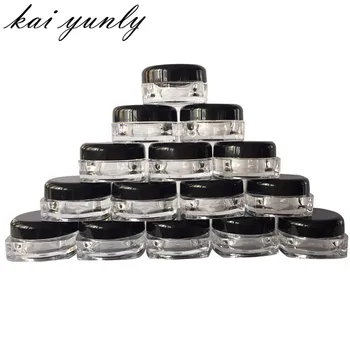 

50PCS 3g Cosmetic Sample Empty Container Jar Pot Eyeshadow Makeup Cream Lip Balm Plastic Small Tiny Bottle Round Pot Dec 29
