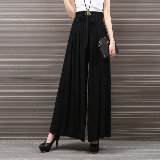 Yichaoyiliang High Waist Black Palazzo Pants For Women Street Style ...