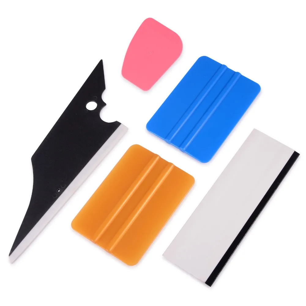 

FOSHIO 5Pcs Car Squeegees Vinyl Film Wrap Tools Kits Window Tints Scraper Vehicle Windshield Wiper Tool Set Auto Car Accessories