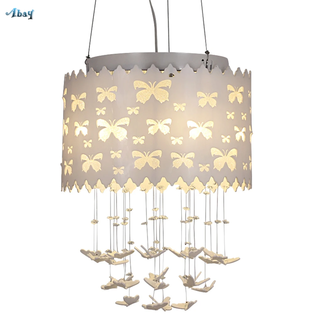 

Nordic Modern Acrylic Pendant Lights Butterfly Hole for Living Room Bedroom Princess House Light Fixtures Home Deco Hanging Lamp