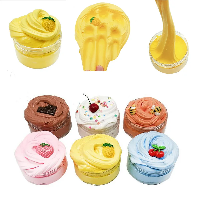 Масляный крем Yummy слизь грязь Моделирование фруктов Детские умные бриллианты
