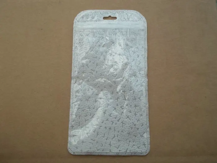 

1000pcs 11*20cm Clear white Non-woven Plastic Zipper Retail Packaging Bag,for mobile case hang hole Package bags